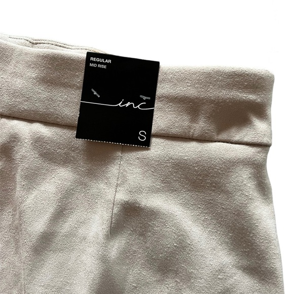 INC Faux Suede Snap Button Midrise Waist Stretch Mini Skirt, Small, NWT, Sand - Picture 5 of 5